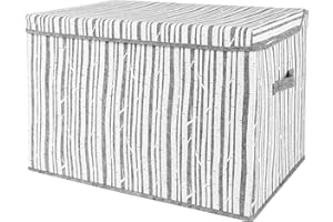 Sammy & Lou Collapsible Felt Soft Toy Box Toy Chest for Toddlers Toy Storage Organizer with Handles and Hinged Lid, 22 x 14.5 x 15 inches, Birch