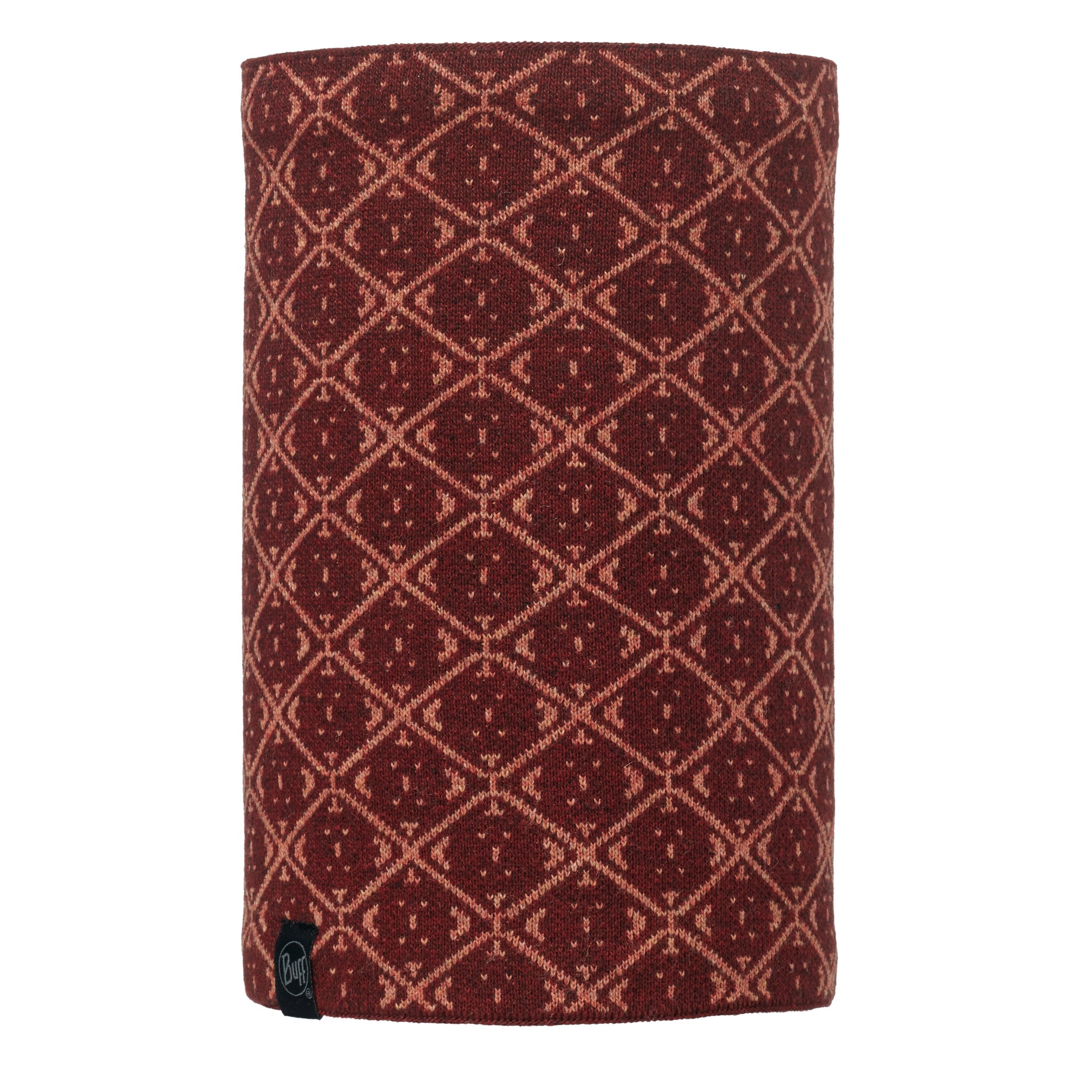 Buff Neckwarmer Knitted and Polar Rev Neckwear - Ardal Wine/Grey Vigore, Adult/One Size