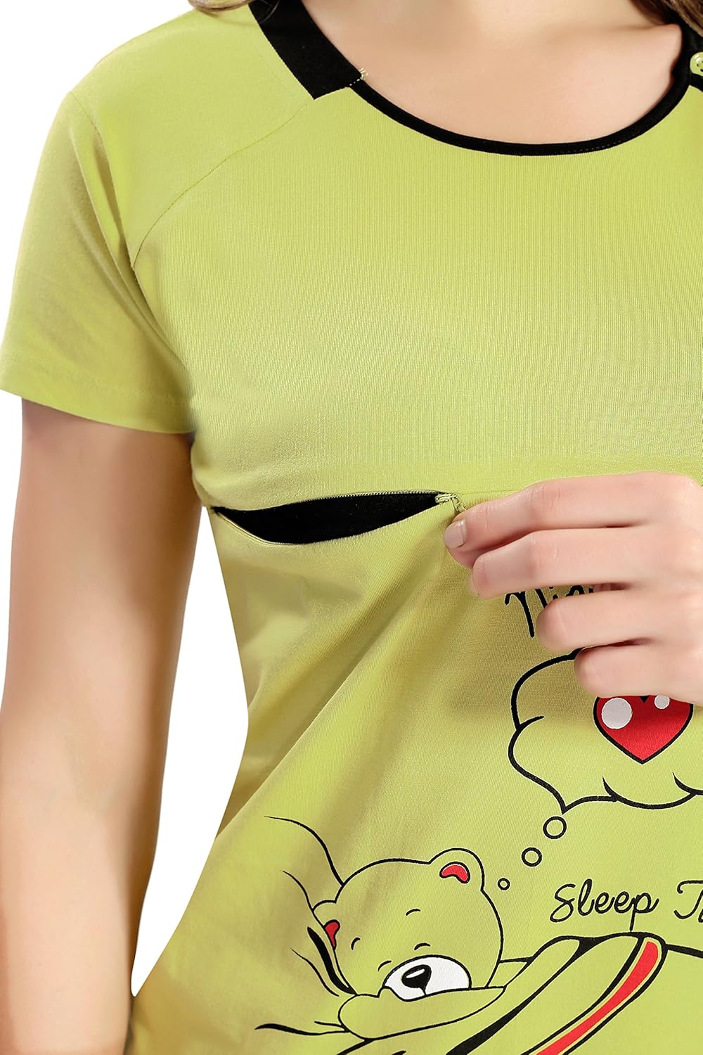 av2 women cotton maternity/feeding/nursing nightwear set