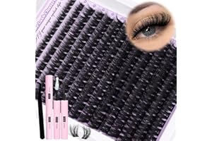 ALICE Fluffy Lash Clusters Kit Thick 200D DIY Lash Extension Kit Cluster Eyelash Extension Kit 168pcs D Curl 10-16mm Individu