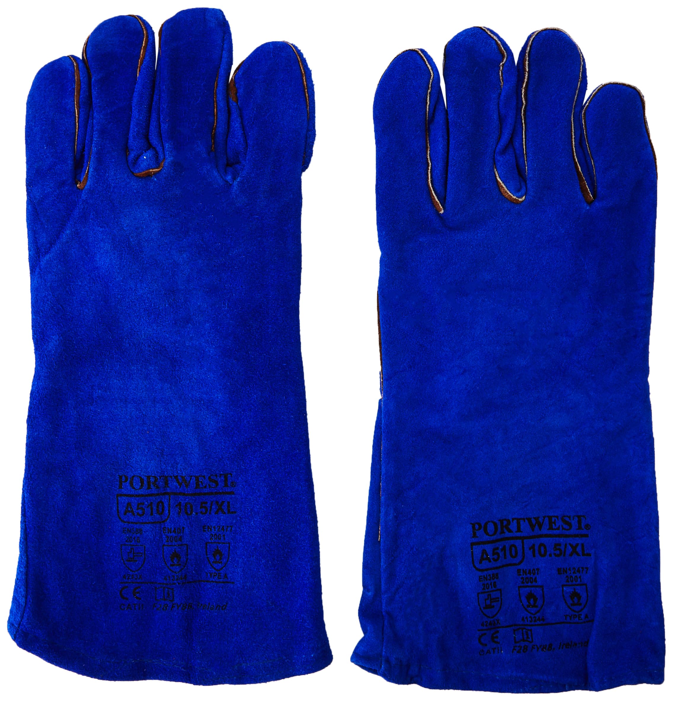 Portwest Welders Gauntlet, Size: XL, Colour: Blue, A510BLUXL