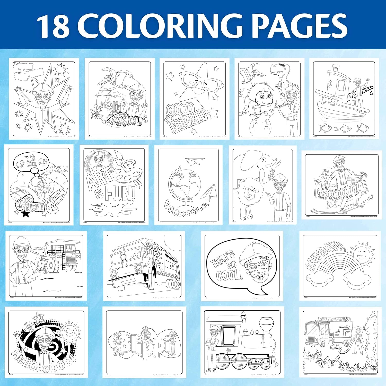 Crayola Color Wonder Blippi, Mess Free Coloring Pages & Markers, Gift for Kids, Age 3, 4, 5, 6: Toys & Games