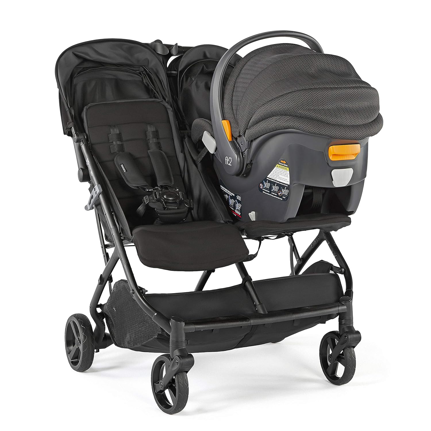 Summer 3dpac Cs Double Stroller Lightweight One Hand Compact Fold Carseat Compatible Black