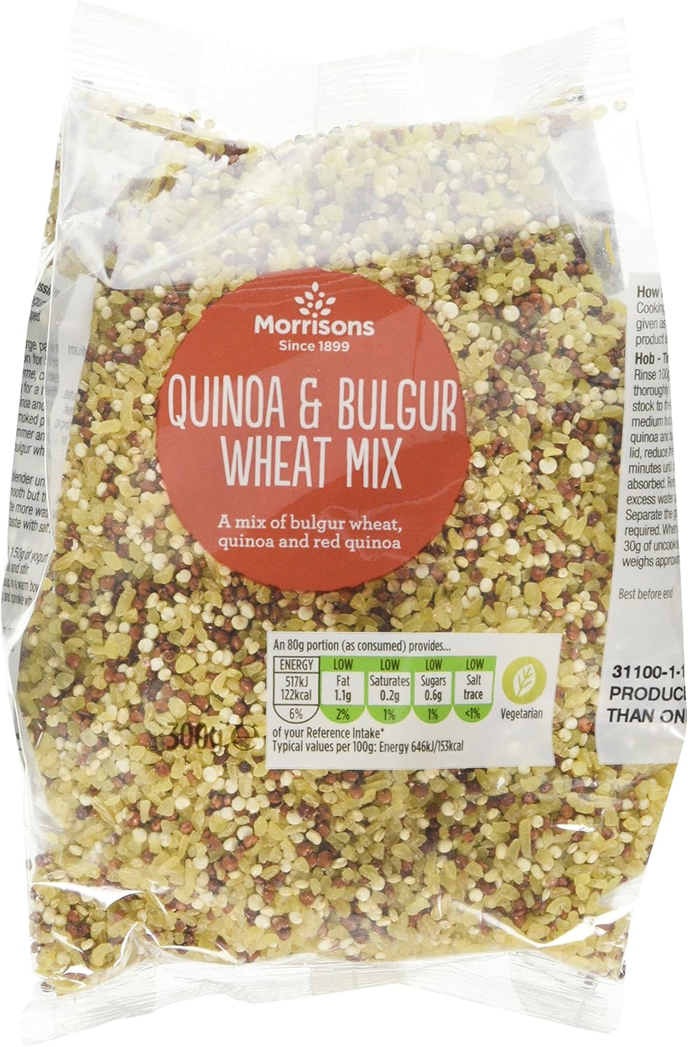 Morrisons Quinoa & Bulgar Mix, 300g(Pack of 5) Amazon.co.uk Grocery