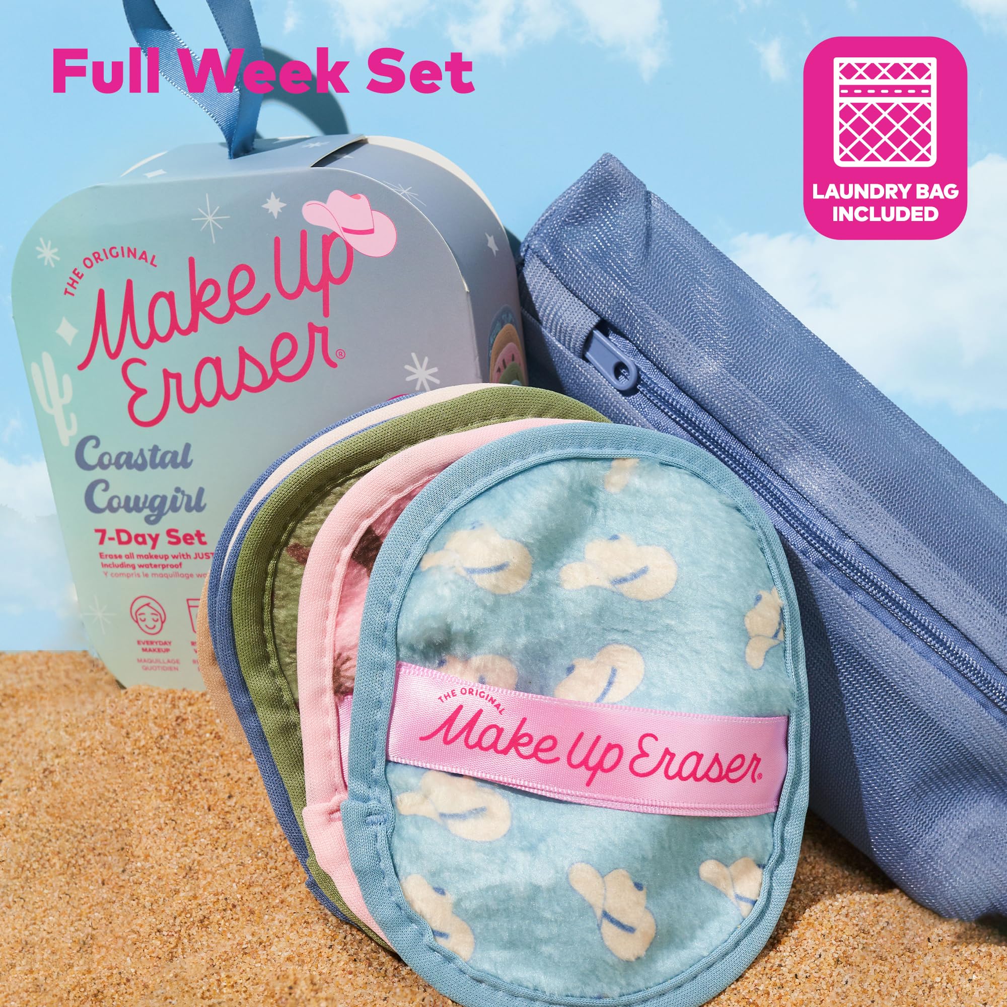 The Original Makeup Eraser, 7-Day Set, Erase All Makeup with Just Water, Including Waterproof Mascara, Eyeliner, Foundation, Lipstick, Sunscreen, and More!