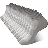 BAMBOO COOL Men's Ankle Socks Athletic Low Cut Heel Tab Cushioned Moisture Wicking, Running Arch Support Breathable, 8 Pack