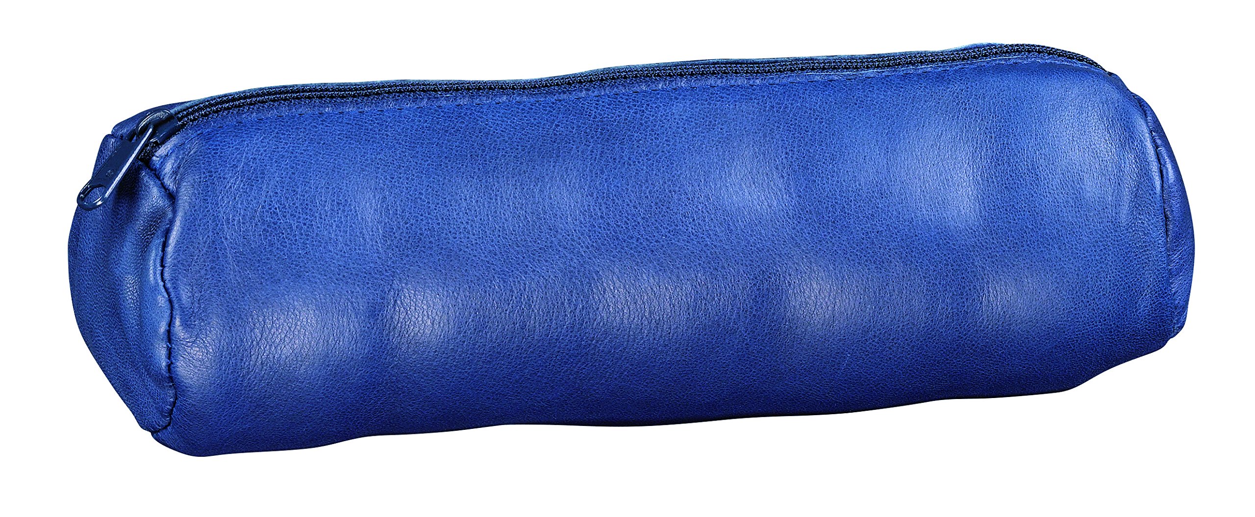 ELBA Round Tote 22 x 6 cm with Zip Leather Royal Blue