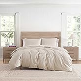 Tommy Hilfiger - Comforter Set, Luxuriously Soft Cotton Matelassé Bedding with Matching Shams, Textured Design (Monogram Beige, Full/Queen)