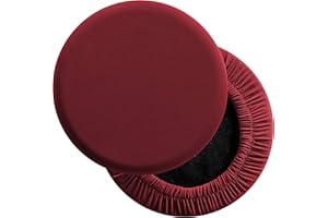 LUSHVIDA Round Bar Stool Covers - Super Soft and Washable Elastic Stool Cushion Slipcover for Dia.14-16" Chair, Set of 2