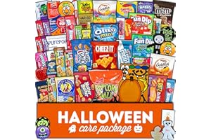 CRAVEBOX Halloween Candy Care Package Gift (50ct) Snacks Box Basket Candies Kids Children Adults Cookies Food Variety Pack Bundle Mixed Bulk Sampler Girls Boys Guys Men Women Boyfriend Girlfriend College Student