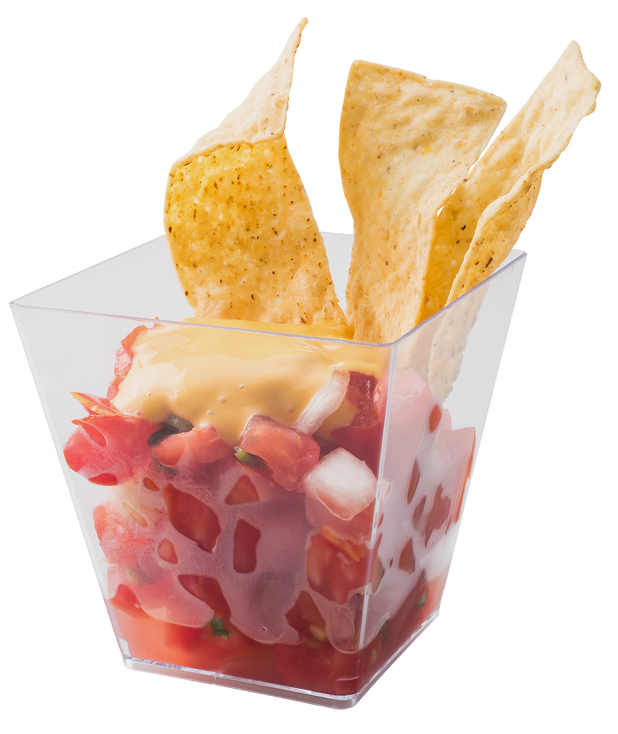 5oz. Sturdy Modern Dessert Cup, Clear Square Plastic Cup, Stylish Parfait Glasses Dessert Cups