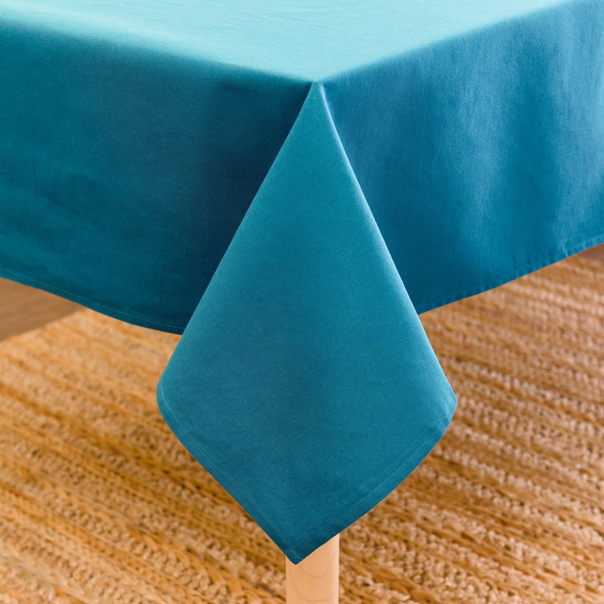 Encasa XO Dining Table Cover | 56x72 in Cotton Canvas Rectangular Tablecloth | Machine Washable, Azul Blue Table Cloth for Indoor & Outdoor Dining, Durable, Easy-Care | Suitable for Any Occasion — image 1