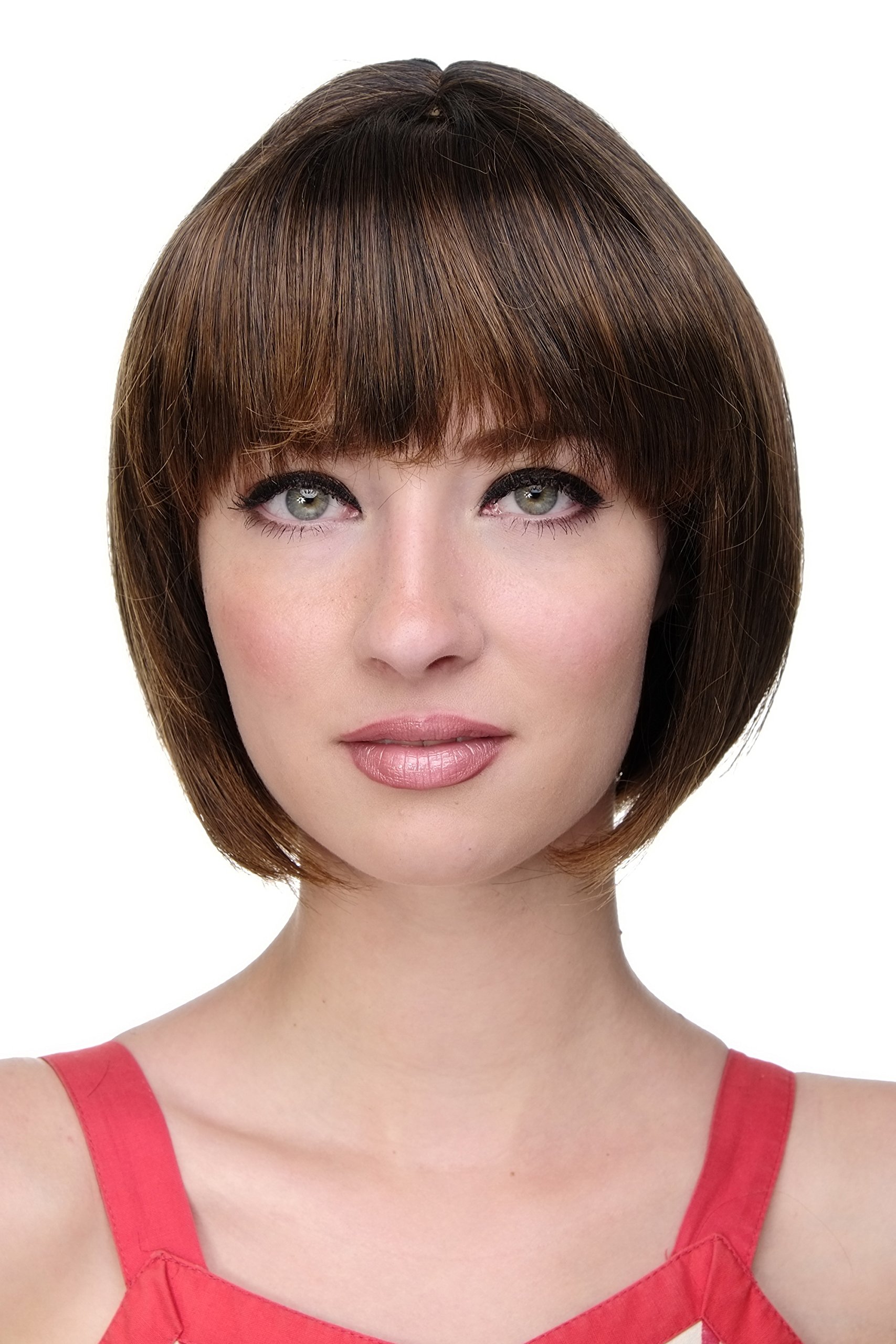 WIG ME UP - Lady Quality Wig Short Page Bob Fringe Bangs Dark Brown with Copper Brown Ends Chestnut 703-2T30 โ image 1
