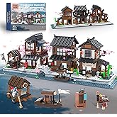 Traditional Japanese Cherry Blossom Village Building Set, Sakura Street View Architecture Building Block - Izakaya & Tea House, Collectible Construction Toy Gift for Adults & Anime Fans, 2058Pcs