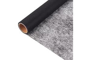 letsinstyle 5 Yards 11.8 Inch Light Weight Fusible Bonding Webs, Double Sided Black Fusible Web Iron on Bonding Interfacings,