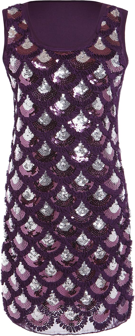 PrettyGuide Women Art Deco Mermaid Sequin Fishscale Flapper