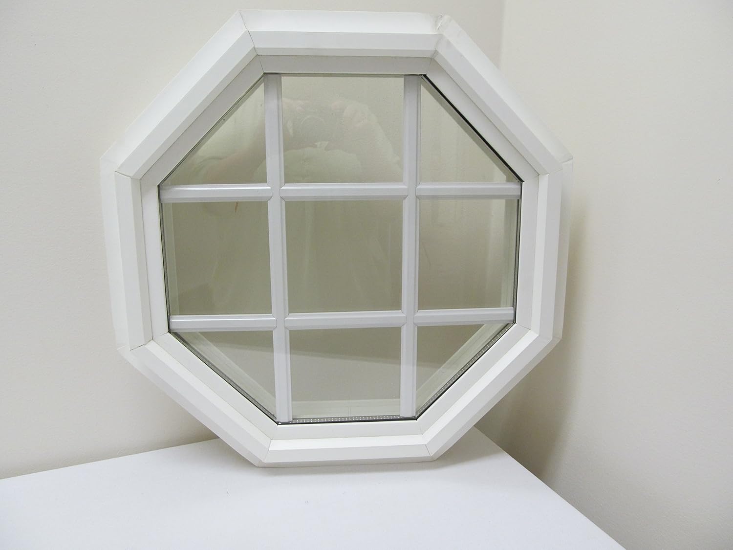 Octagon Window Double Pane 24" Insulated PVC Frame with Grids Amazon