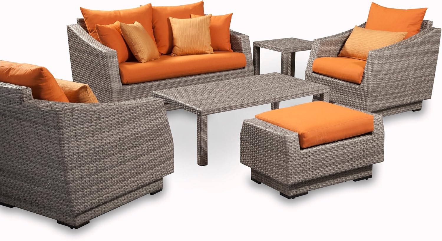 Rst Outdoor 6 Piece Cannes Love And Club Deep Seating Group Patio Furniture Set Tikka Orange Amazon Ca Patio Lawn Garden