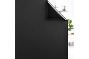 Haton Blackout Window Film, Frosted Window Privacy Cover for Glass, Sun Light Blocking Opaque Room Darkening, Static Cling Window Tint Sticker for Home Black Out Day Sleep 17.5 x 78.7 inches