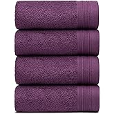 Weidemans Premium Towel Set of 4 Hand Towels 18" x 30" Color: Plum(Reddish Purple) |100% Cotton|4 Ultra Soft and Highly Absorbent Hand Towels for Bathroom, Gym, Hotel, Spa, Machine Washable