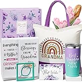 Best Grandma Gifts Christmas Gifts for Grandma from Granddaughter Grandchildren Grandkids, Nana Gift Basket Grandmother Birthday Gift for Gigi New Granny with 20oz Tumbler Canvas Tote Bag