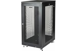 StarTech.com 4-Post 24U Server Rack Cabinet, 19" Data Rack Cabinet for IT / Network Equipment, with Adjustable Mounting Rails