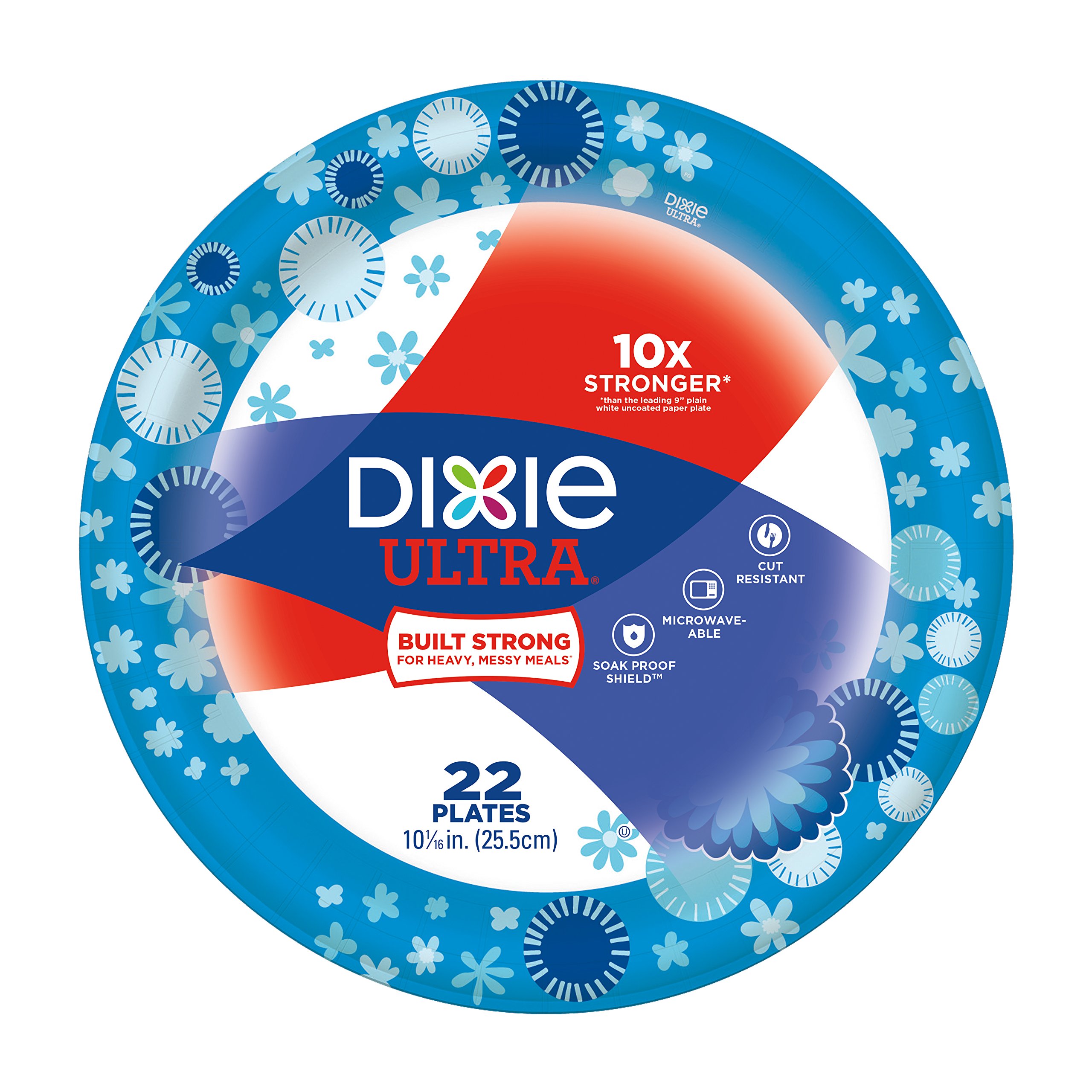 Dixie Ultra Disposable Paper Plates 10 1/16 Inch 22 Count (Pack Of 4