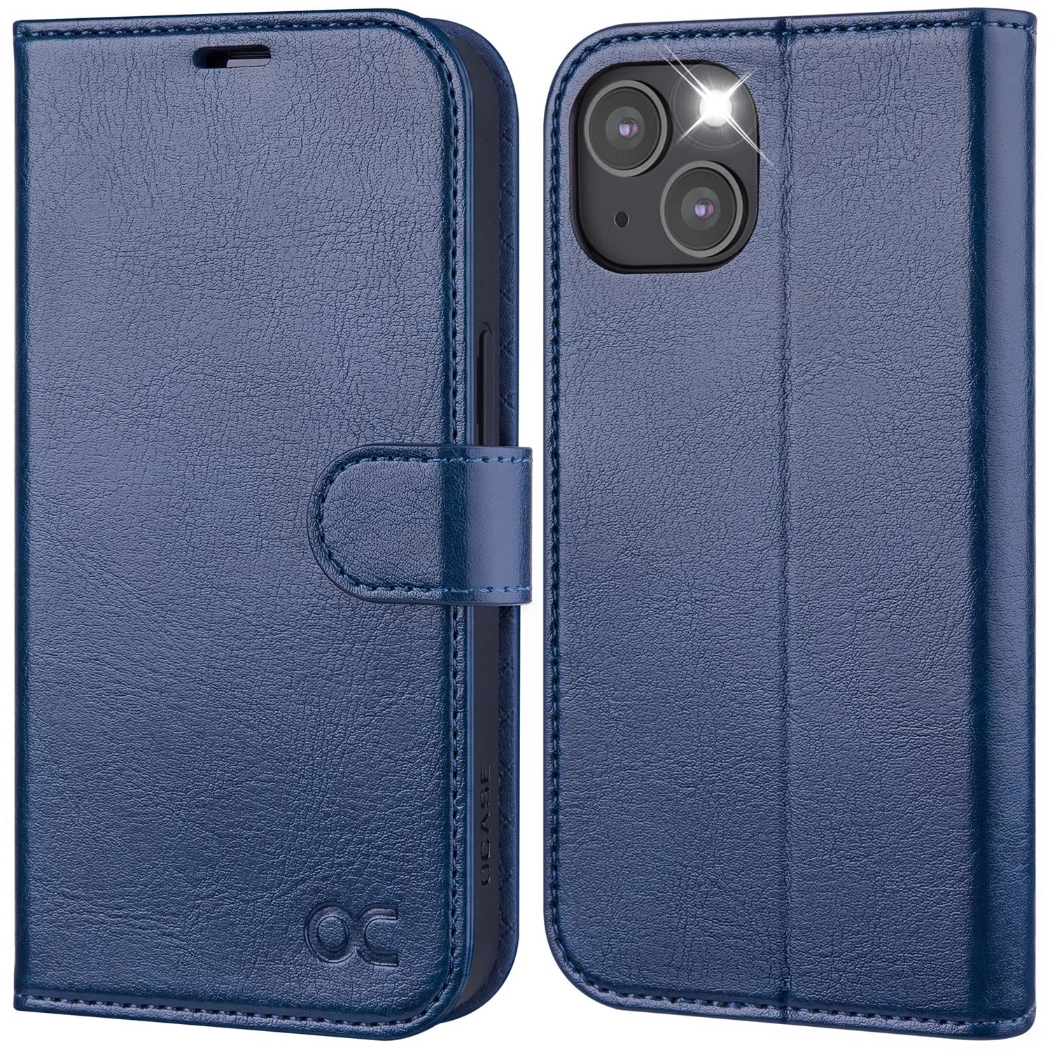 OCASE for iPhone 14 Case, Premium PU Leather iPhone 14 5G Wallet Case Flip Phone Cover with[RFID Blocking][Card Holder][TPU Inner Shell] for the 6.1 Inch 2022 5G,Blue — image 1