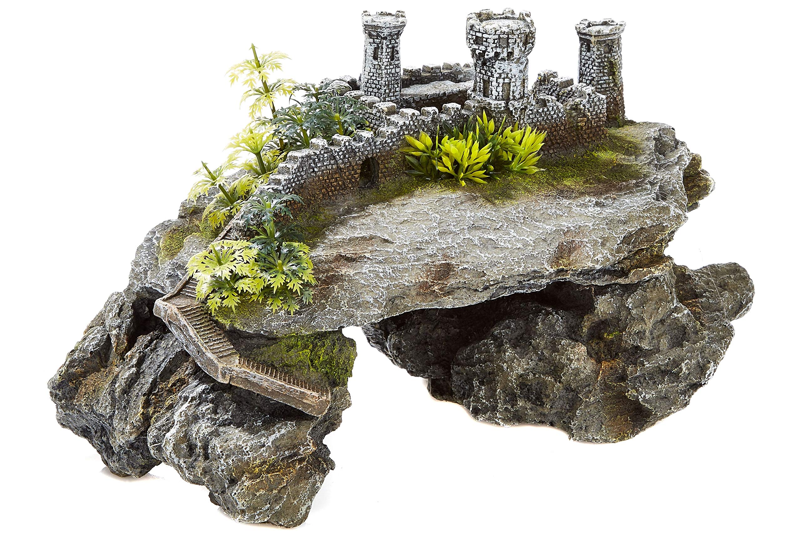CLASSIC PETBLIS Ruined Castle With Plants Ornament 32cm