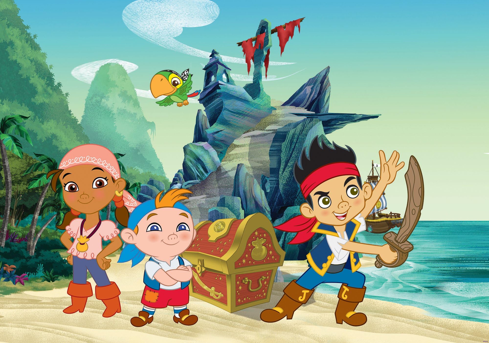 Disney Licensed 980p8 Disney Jake and the Neverland Pirates Wall Decor for Children's Room Design 368 x 254 cm