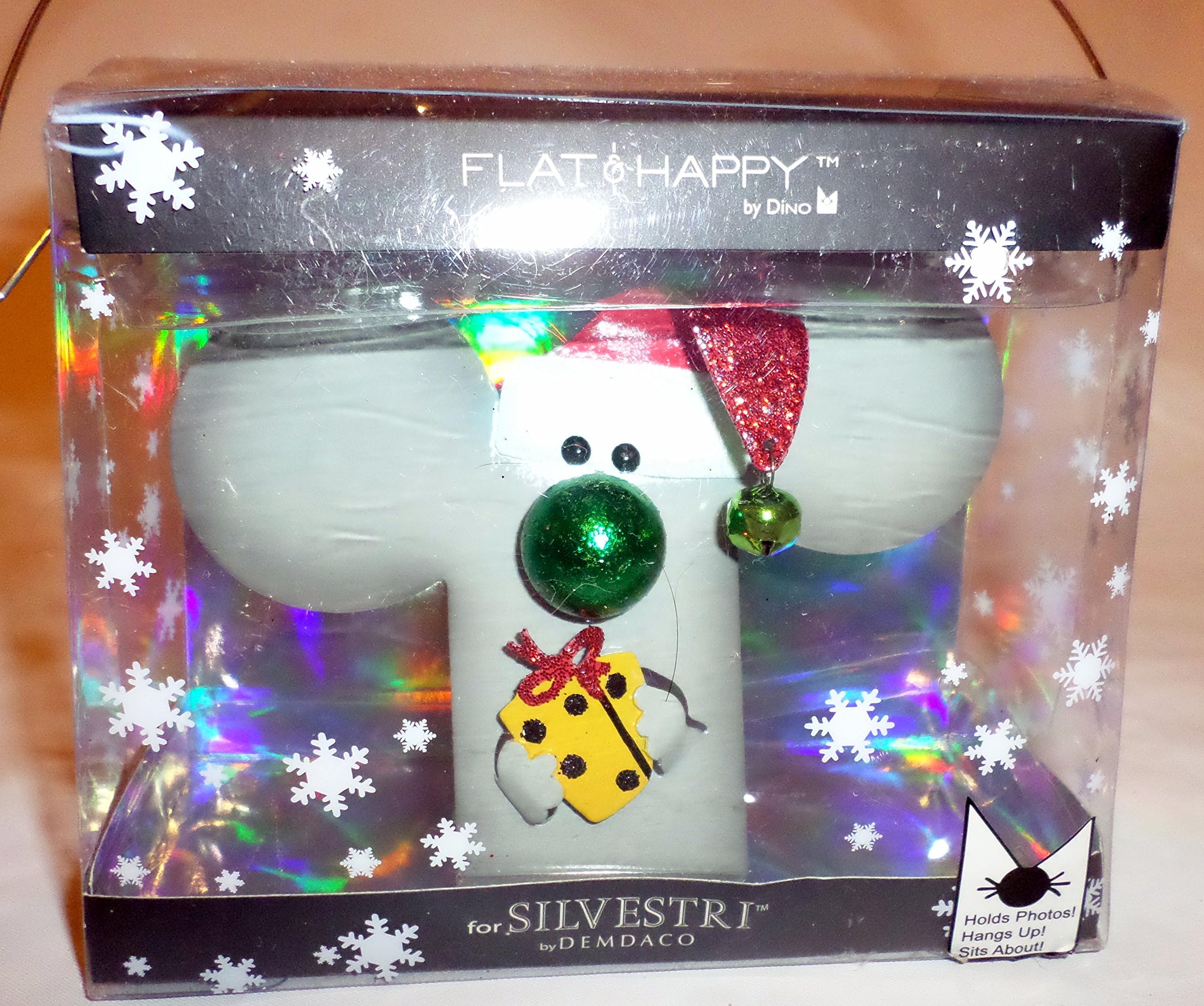 Flat & Happy "Cheezer Mouse" Metal Photo Holder or Hanging Christmas Ornament 4"x 5"