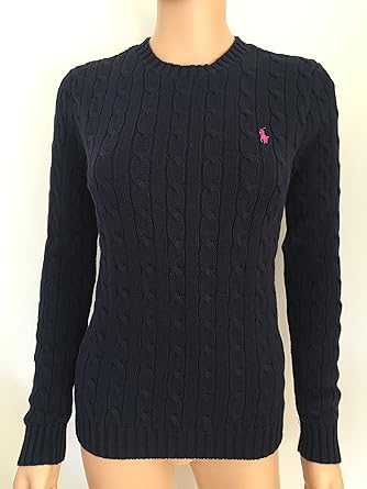 ladies navy crew neck jumper