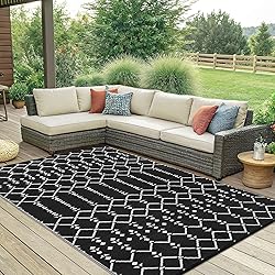 Smiry Outdoor Rug 6x9 ft, Waterproof Reversible