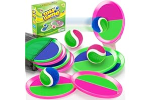 Officygnet Ball Catch Game, Kids Toss Game for Ages 3 4 5 6 7 8-12 Year Old Boy Girl, Catching Ball Set with 4 Paddles for Outdoor Toys/Yard Games/Beach Toys/Pool Toys for Kids Easter Birthday Gifts