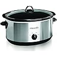 Crock-Pot Large 8 Quart Oval Manual Slow Cooker, Stainless Steel (SCV800-S)