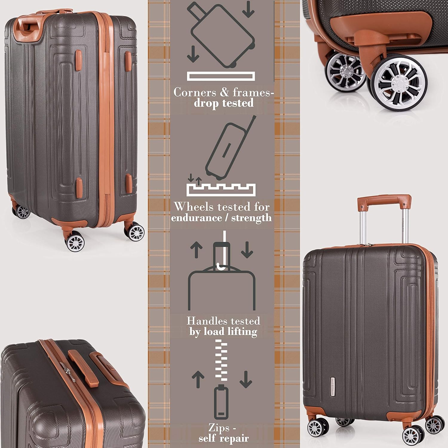 London Fog ABS Hard Shell Suitcase – Travel Luggage with Spinner