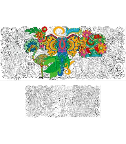 Póster Gigante Para Colorear De 39.4 X 32.8 Pulgadas – Diseño Vintage De Flores Y Hojas, Papel Grueso Anti-transpiración, Ideal Para Clase, Fiestas Y Hogar