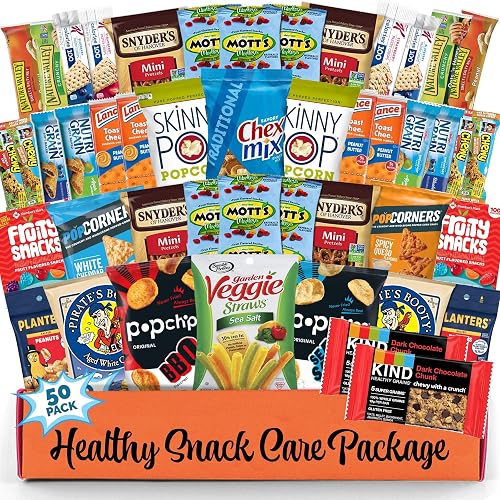 Healthy Snack Box Variety Pack (50 Count) Mothers Day Snack Gift Basket ...