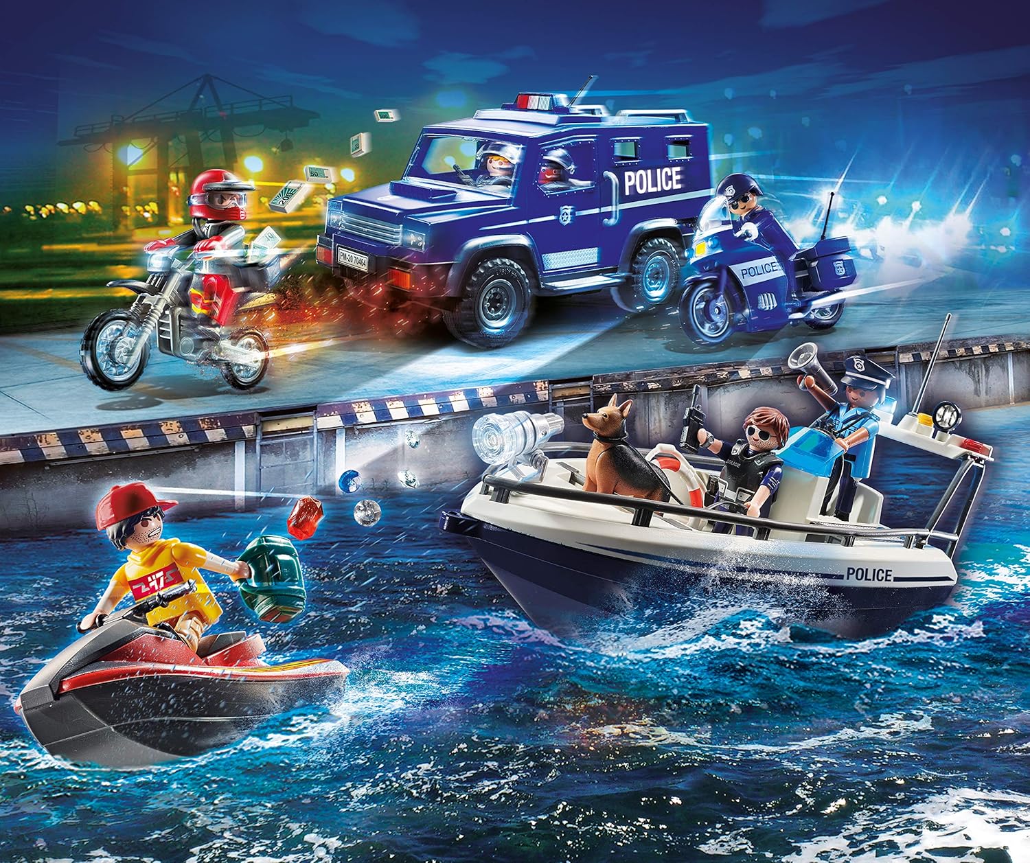 PLAYMOBIL 70464 High-Speed Police Tracking (Exclusive), Black, Small - Image 4
