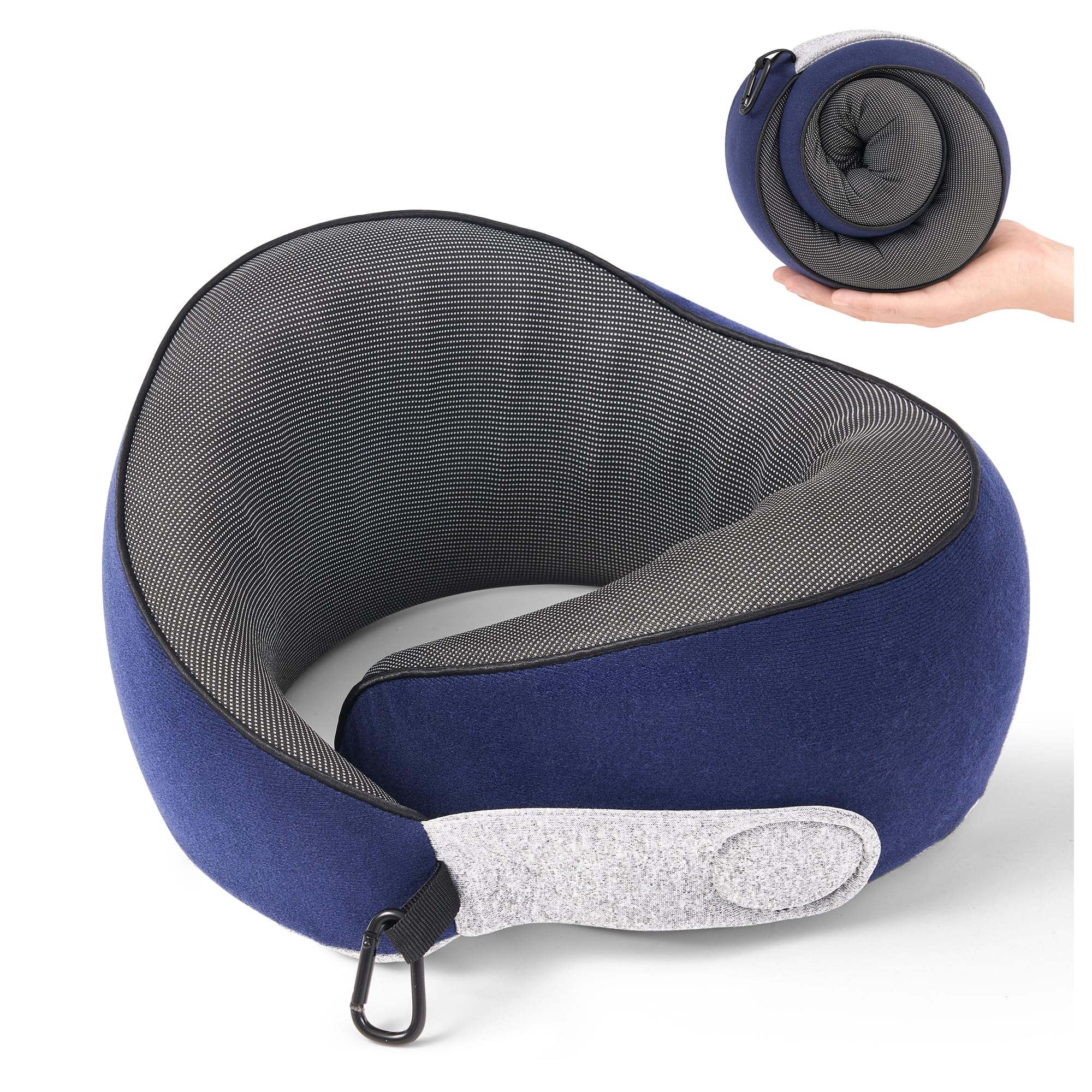Photo 1 of KPNEOL Travel Pillow, 100% Pure Memory Foam Travel Neck Pillow Airplane Neck Support Ergonomic Design for Traveling Suitable for Airplanes,Offices and Cars-Navy Blue