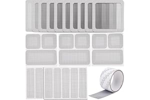 Grpoche Window Screen Repair Kit, 2 in X 6.5 Ft Screen Repair Tape with 15 Pcs Repair Patches 3 Sizes, Strong Adhesive Fiberglass Screen Tape Mesh Repair for Window Screen and Screen Door Tears Holes