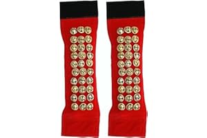 METAL BELLS INDIA MBI Ankle bells Bharatnatyam Ghungroo and kathak dancing Anklet (Ghungroo) |Musical Instrument Dancing gear| Indian Classical Dancers Anklet 3 Line (Red)