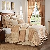 VHC Brands Camilia Luxury King Quilt Floral Bedspread Reversible Comforter Farmhouse Cottage Patchwork 120Wx105L, Gold, Mauve