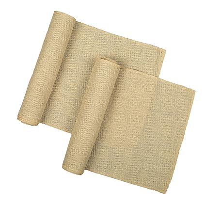 RAJRANG Jute Table Runner 12 X 108 Inch Natural Brown Wedding Party Decoration Kitchen Decor (Pack of 2) Coffee Table Runner