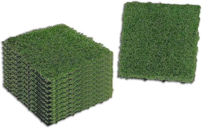 Home Deluxe - Kunstrasen Terrassenfliese - 1 m² - 11 Fliesen á 30 x 30