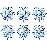 Frozen Snowflake Balloon Sparkly Shiny Star Decoration Winter New Year Christmas Xmas Party Supplies, 6 Pack Cute Snowflake Balloons Ice Snow Fairy Wonderland Party Supplies For Birthday Baby Shower