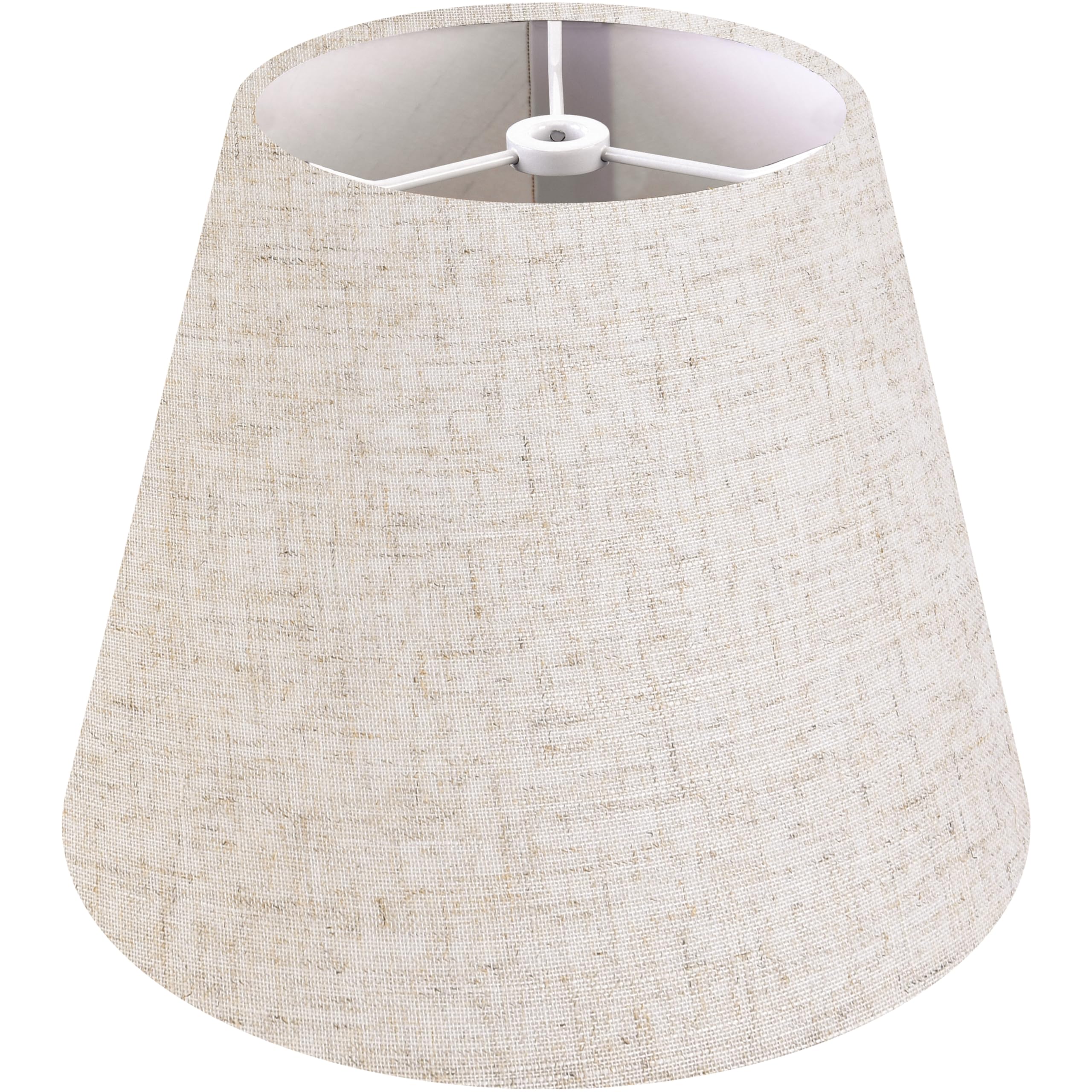 Photo 1 of GOSO Beige Oatmeal Lamp Shade Small Drum Lamp Shade-5 * 9 * 6.4inch(Spider) Natural Fabric Lamp Shades for Table Lamps Rustic Lampshades Replacement No Assembly Required-Modern Bell Shade