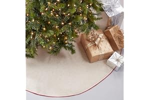 Saro Lifestyle Toscana Tree Skirt with Piping, 56", Red