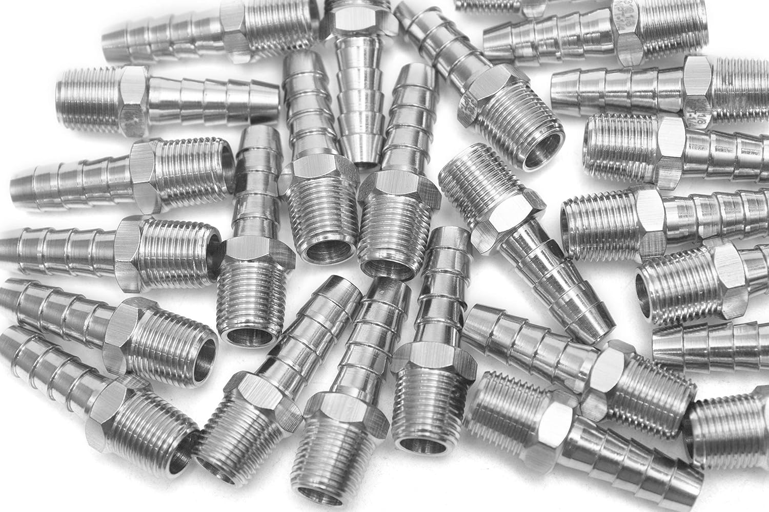 Pack of 5 LTWFITTING Bar Production Stainless Steel 316 Barb Fitting Coupler/Connector 1/8 Hose