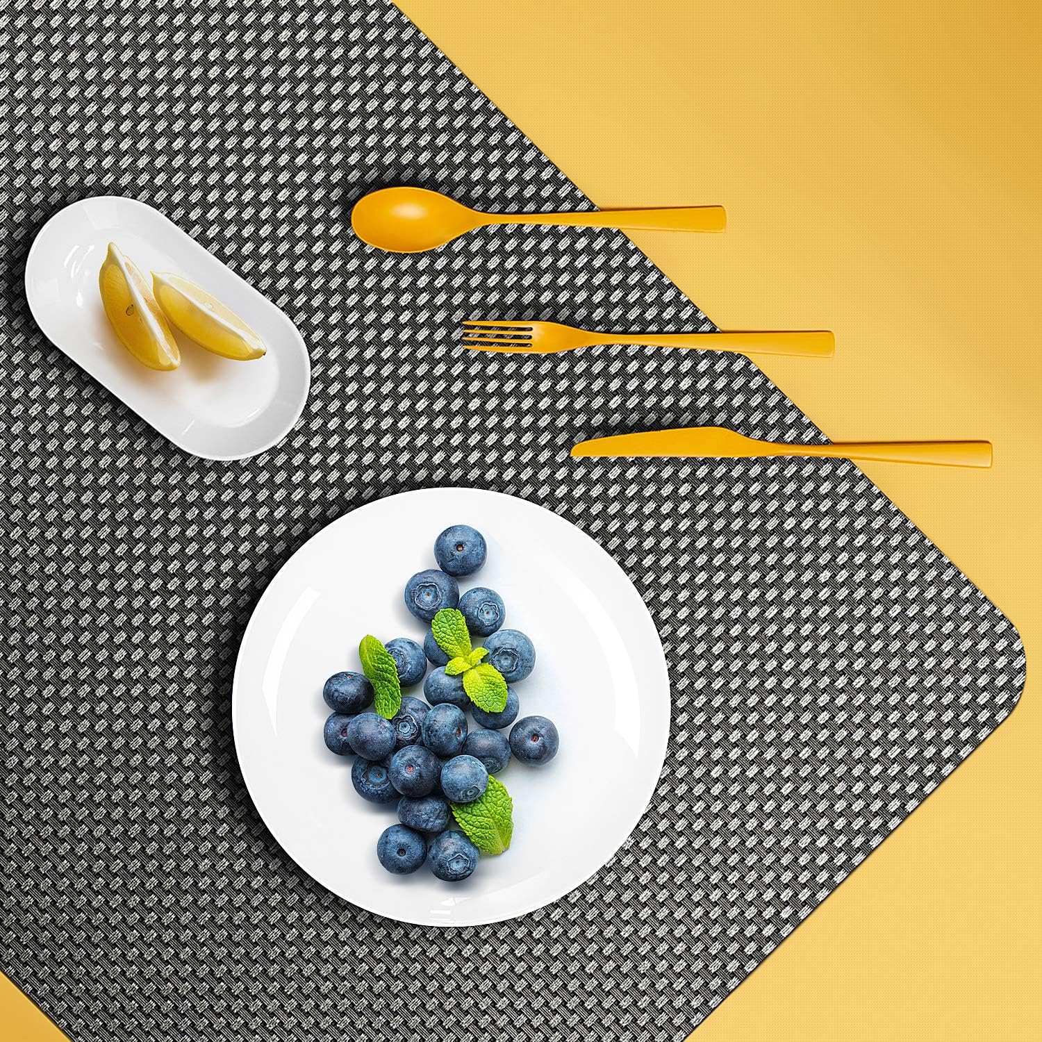 Myir Tovagliette Americana Plastica Lavabili, Set di 6 Tovagliette Non-scivolose Resistenti al